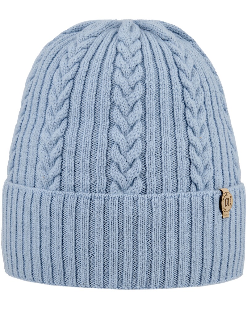 Damen Zopfstrick-Mütze Merino