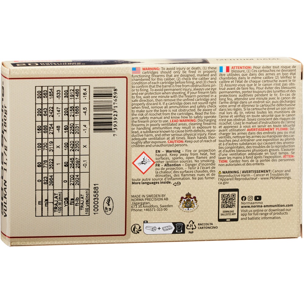 .30-06 Spr. Vulkan 11,7g/180grs., Norma