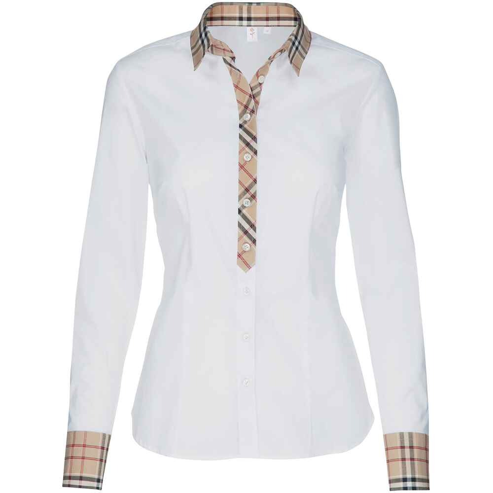 - Bekleidung | Online Damenmode Shop FRANKONIA Langarm-Bluse Blusen Karobesatz - Seidensticker - (Weiß) Mode - mit