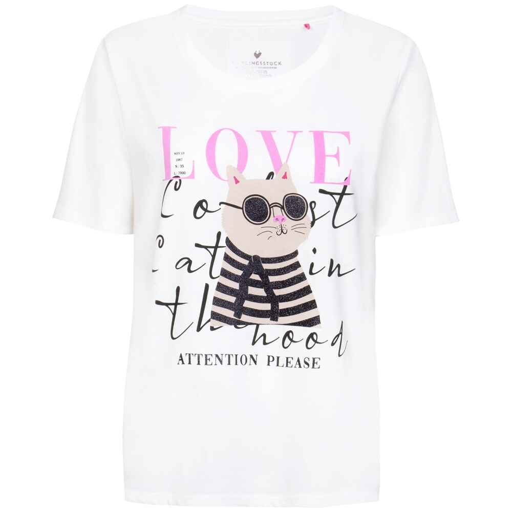 - T-Shirt FRANKONIA Damenmode - CarinaL Mode mit - Katzen-Motiv - Sweats (Weiß) & | Shop Shirts Online Bekleidung Lieblingsstück