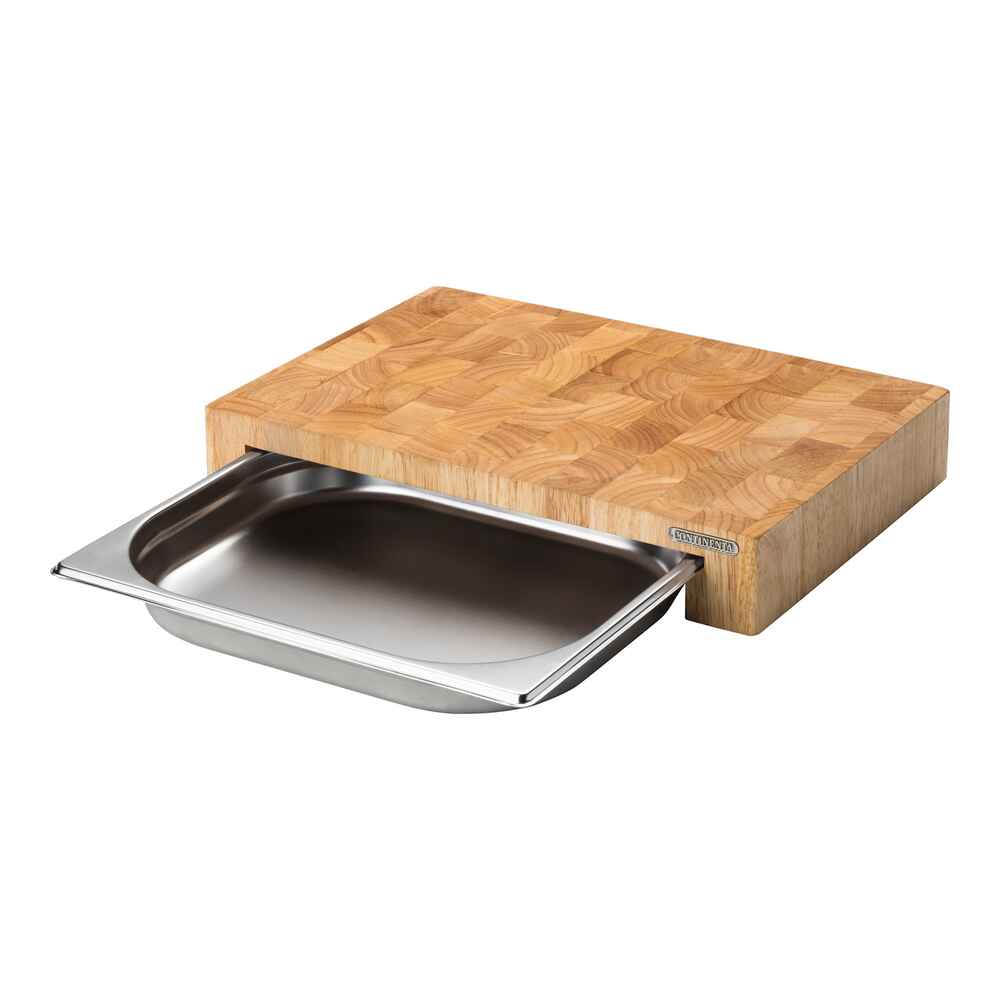 CONTINENTA Schneidebrett mit Schublade (Gummibaum-Stirnholz, Maße (LxBxH)  39x27x6 cm) - Kochen & Zubereiten - Heim & Familie - Ausrüstung Online Shop  | FRANKONIA