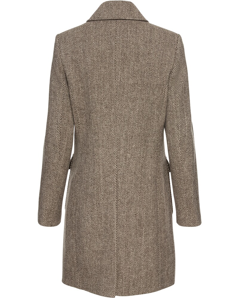 Tweed Mantel Wollmantel Damen Tailliert Beige Gil Bret Wollmantel